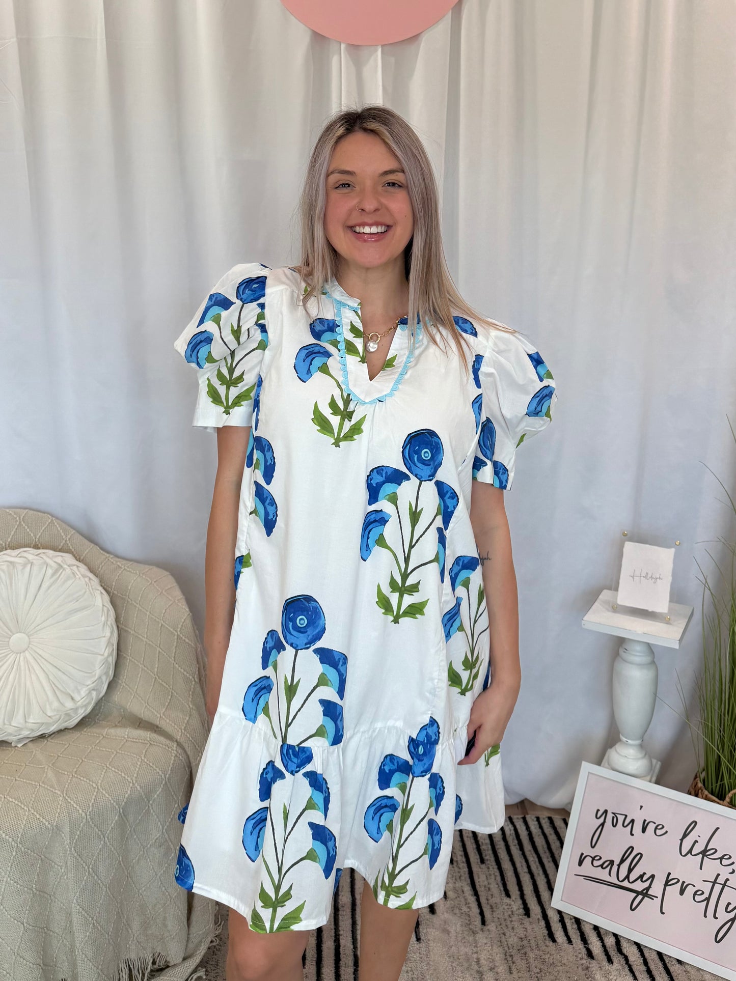 Blue Pop Berry Dress