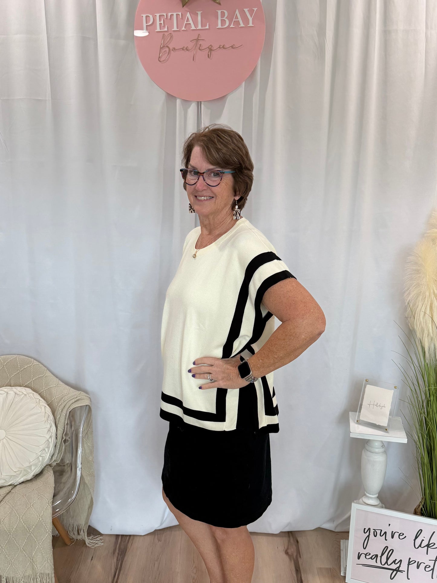 Cream Lines Top