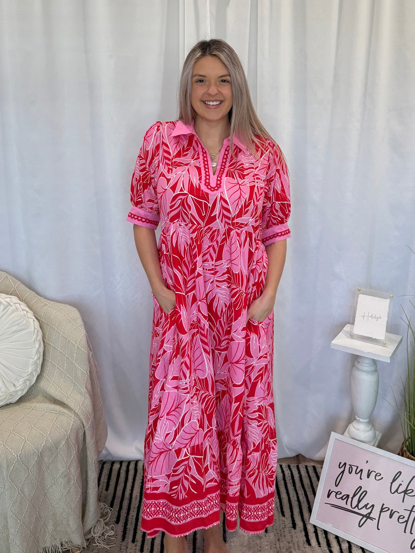 Hot Pink Hawaiian Breeze Dress