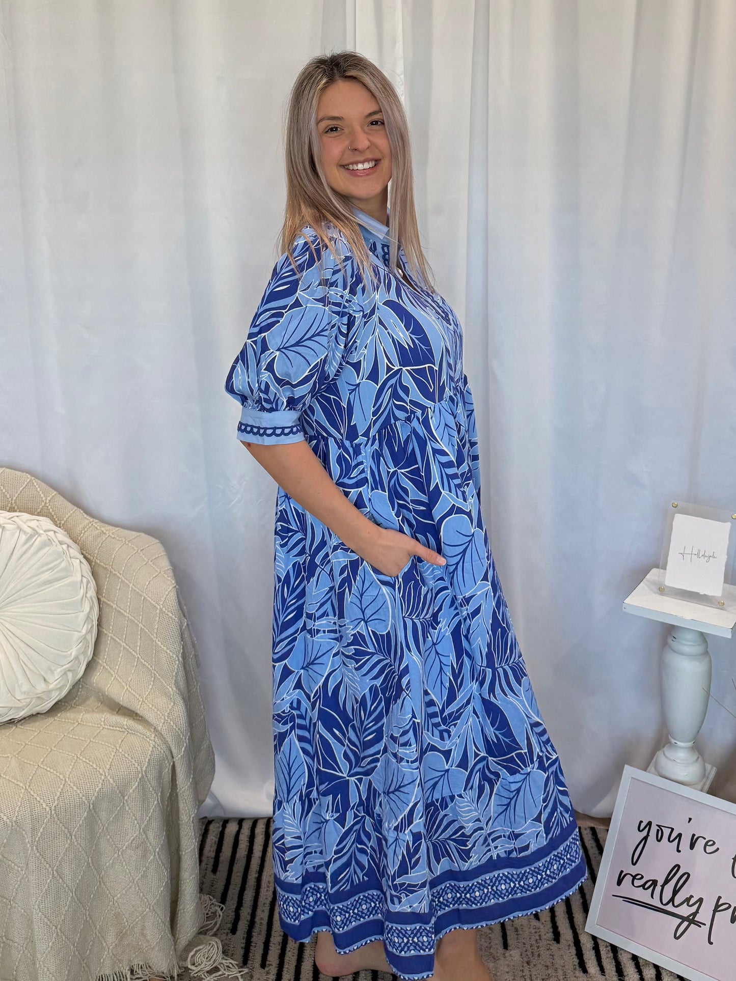 Beautiful Blue Hawaiian Dress