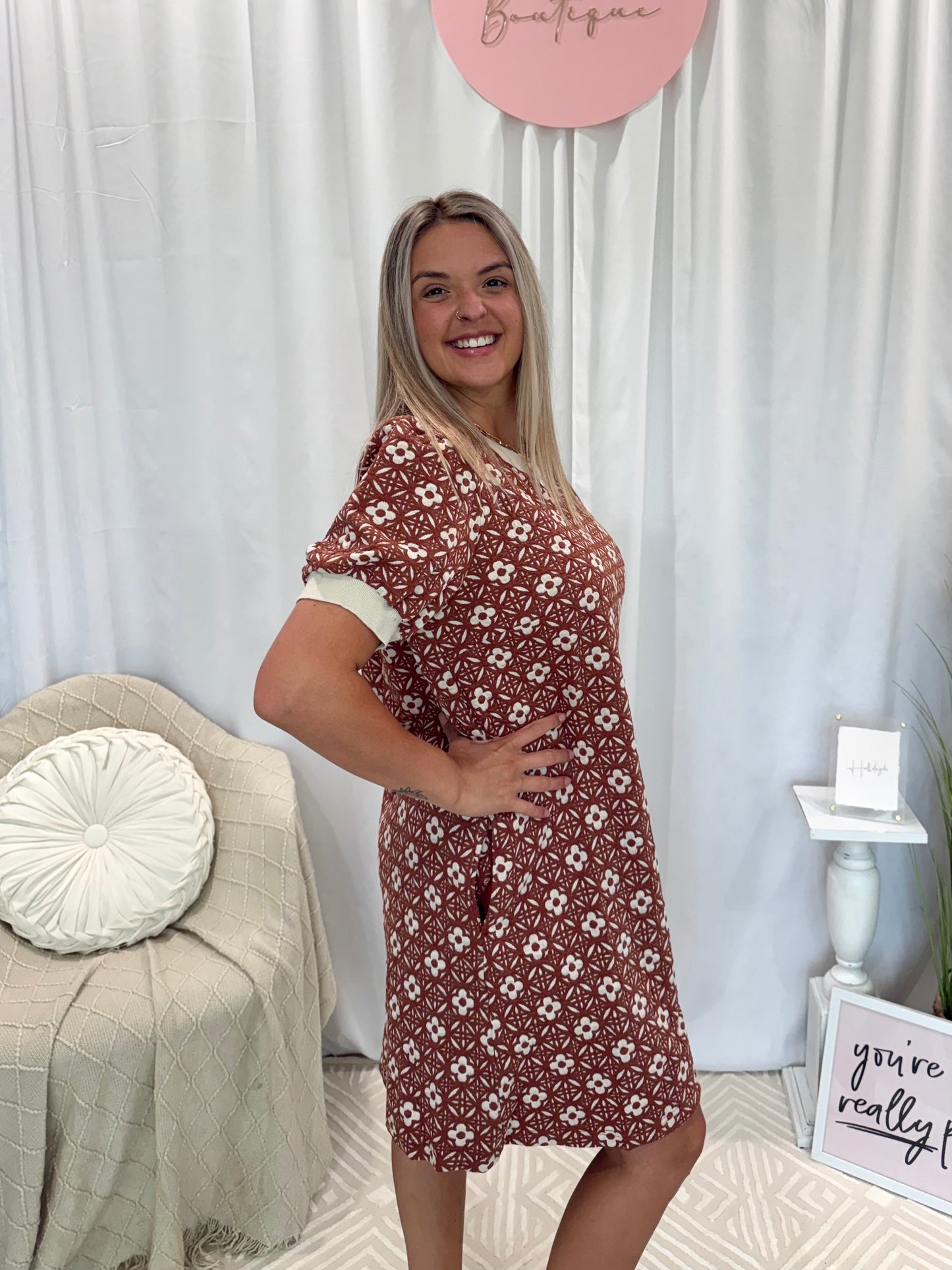Everyday Chic Rust Dress (Pockets!)