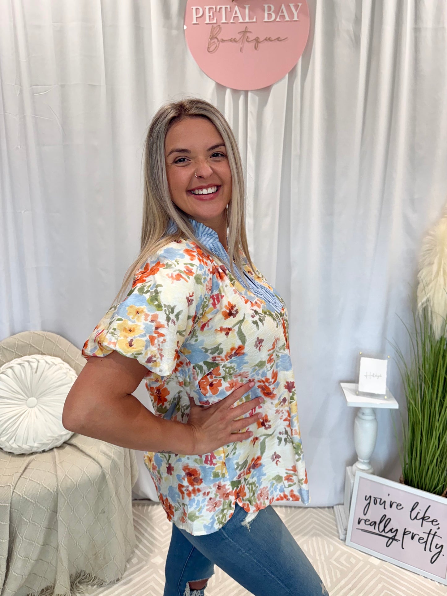 Flourishing in Floral Top