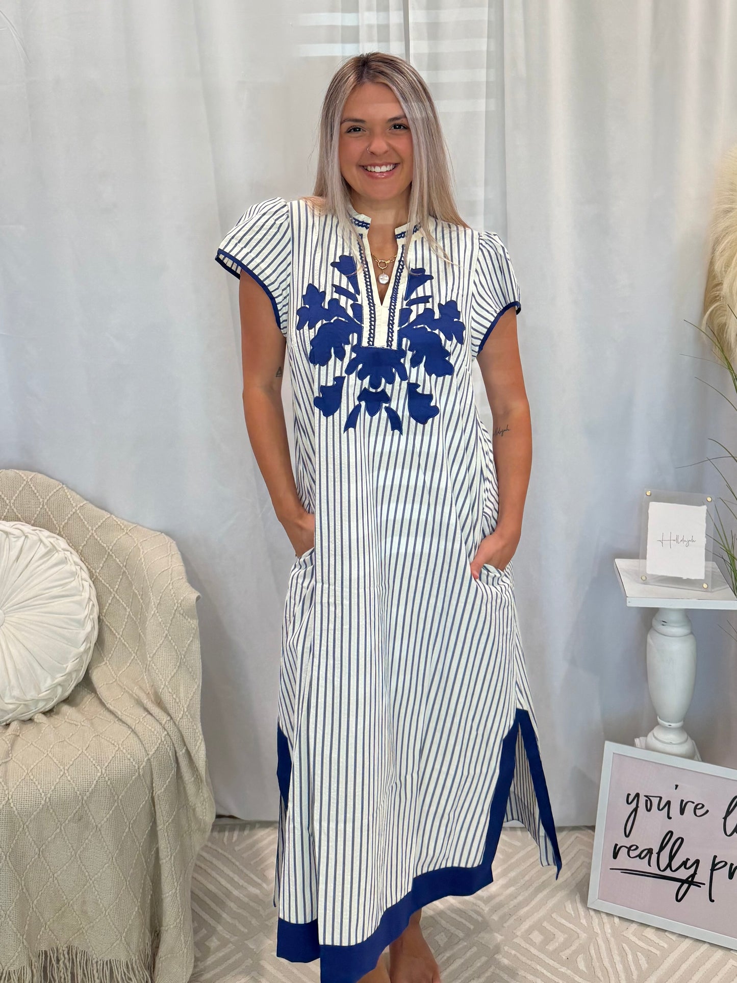 Coming in Cobalt Dress (Pockets!)