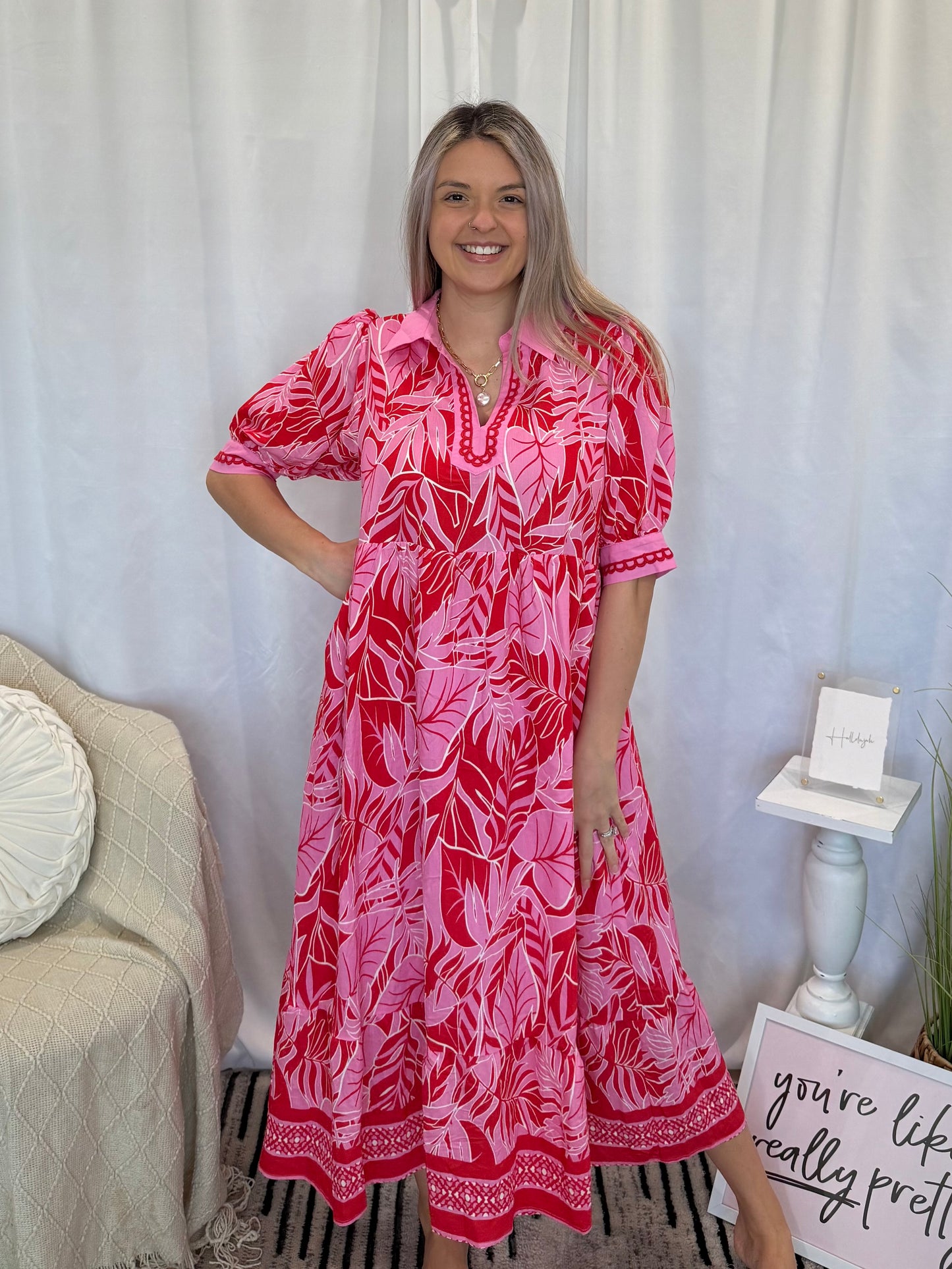 Hot Pink Hawaiian Breeze Dress