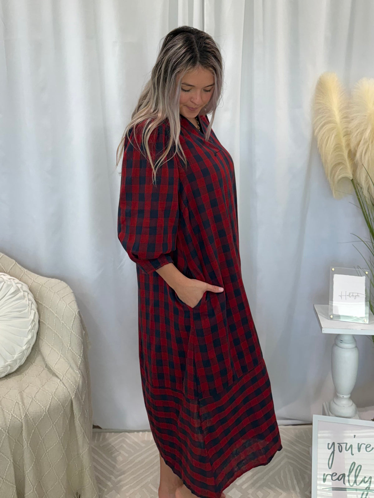 Pretty In Plaid Dress (Pockets!)