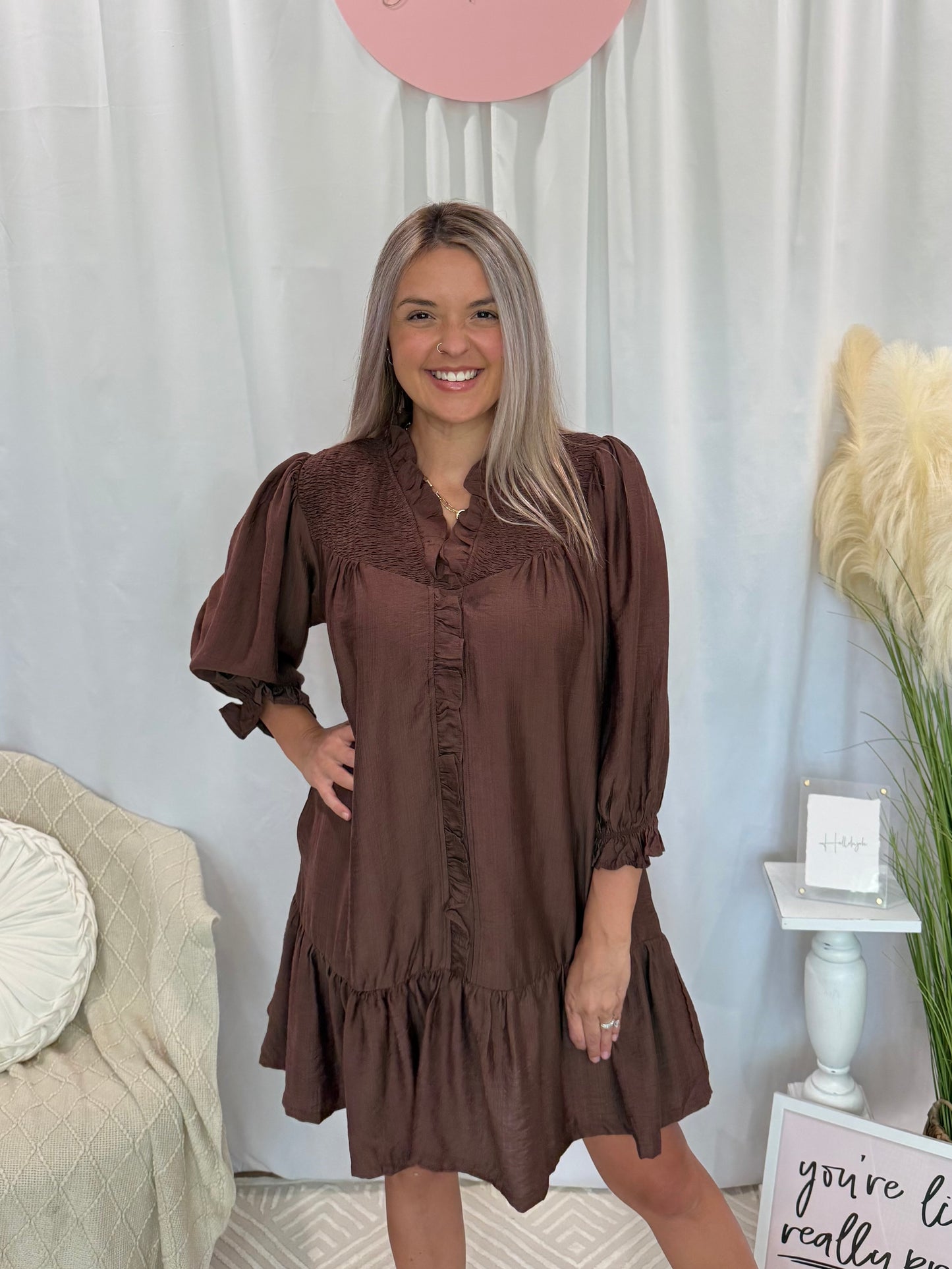 Free To Be Chocolate Dress (Pockets!)