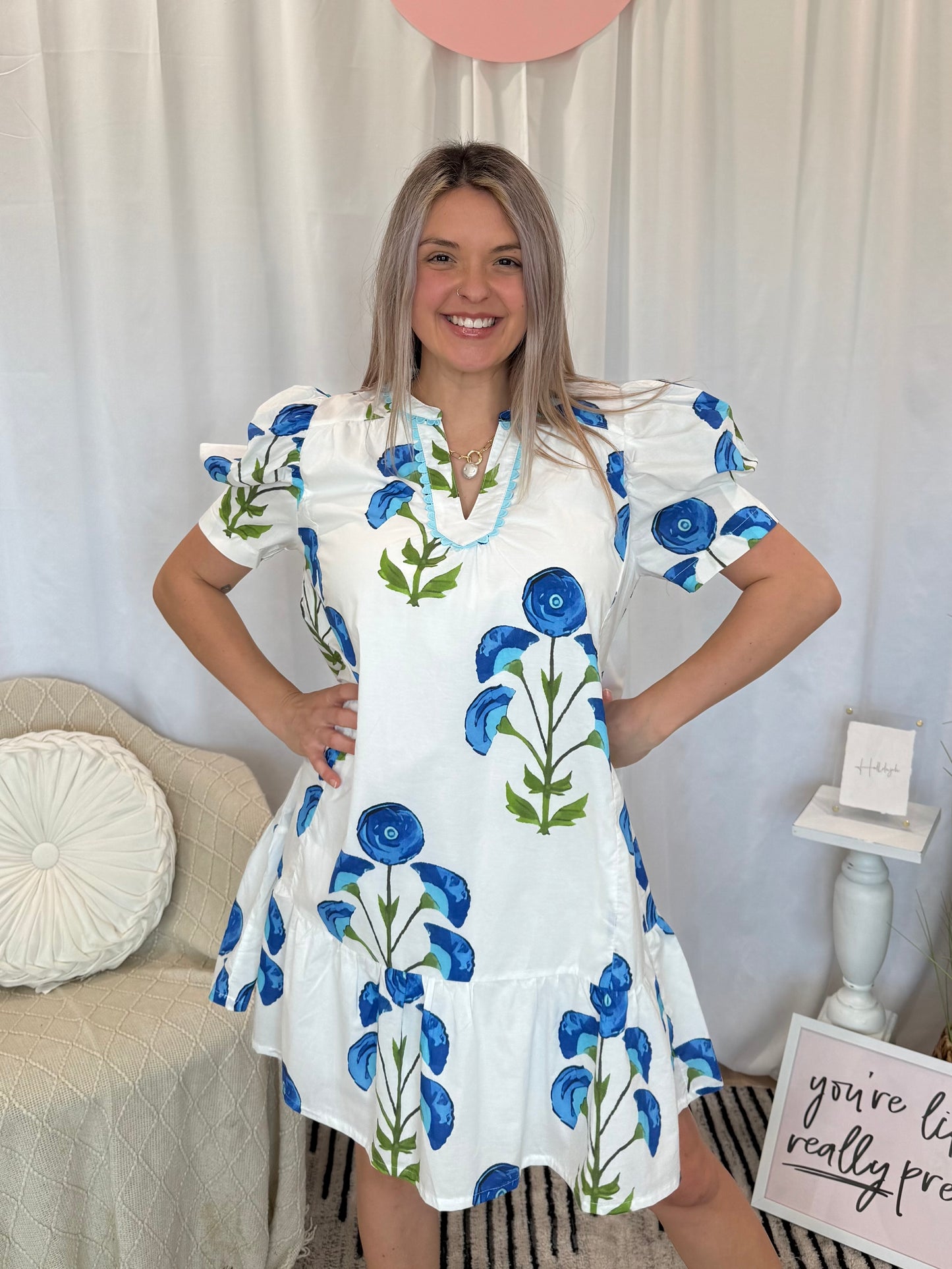 Blue Pop Berry Dress