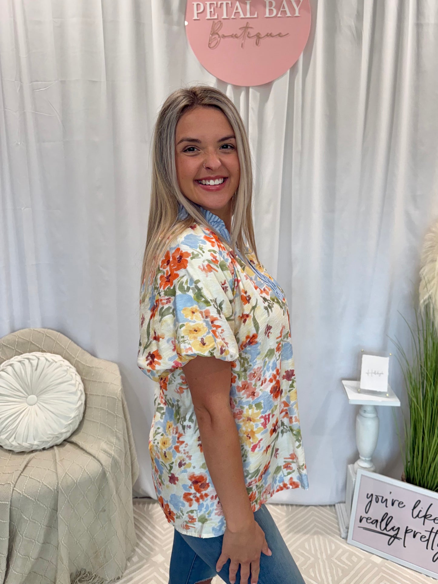 Flourishing in Floral Top