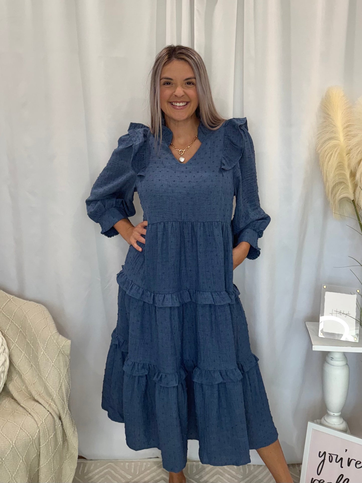 Whipped Blueberry Dress (Pockets!)