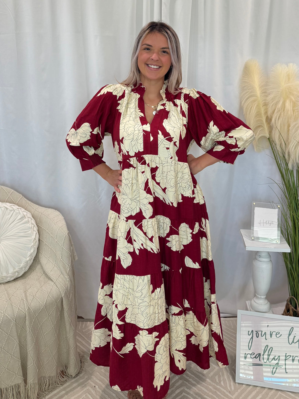 Ruby Delight Midi Dress (Pockets!)