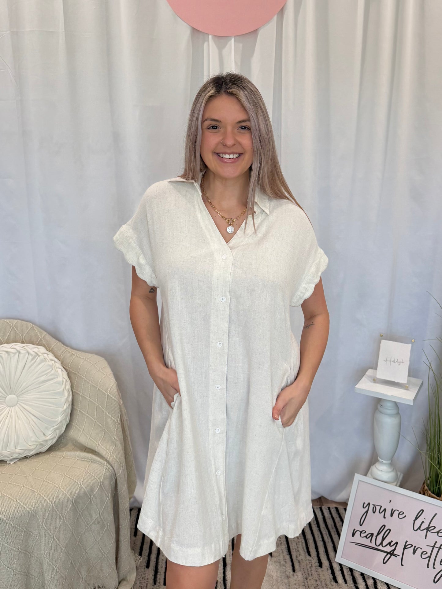 Desert Scalloped Dress (Pockets!)