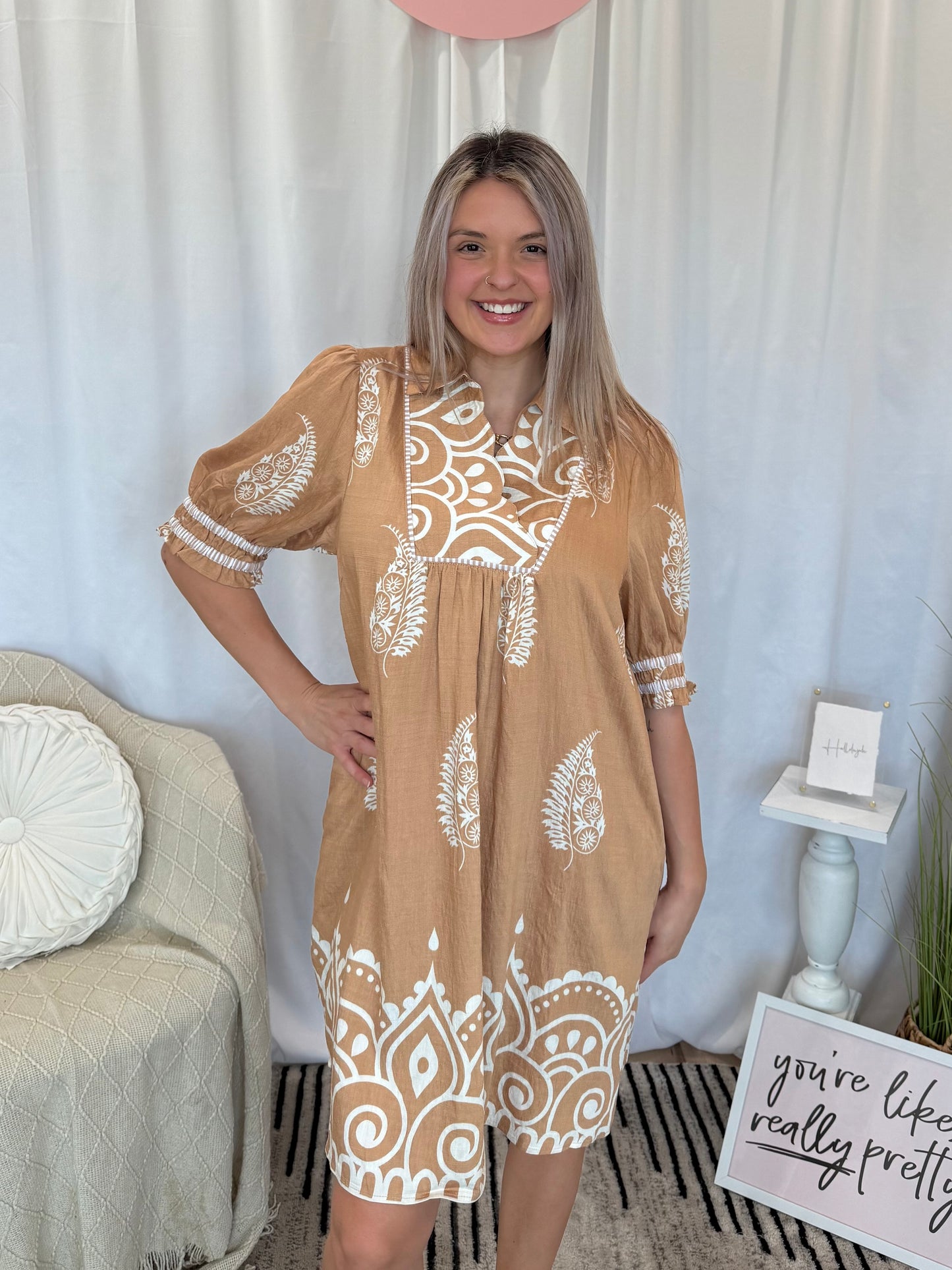Tan Love Dress (Pockets!)