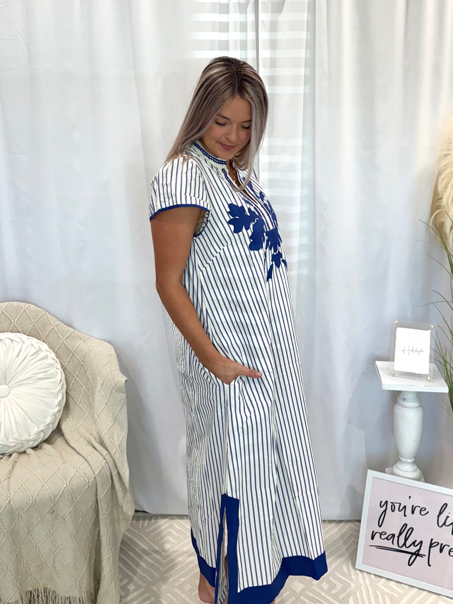 Coming in Cobalt Dress (Pockets!)