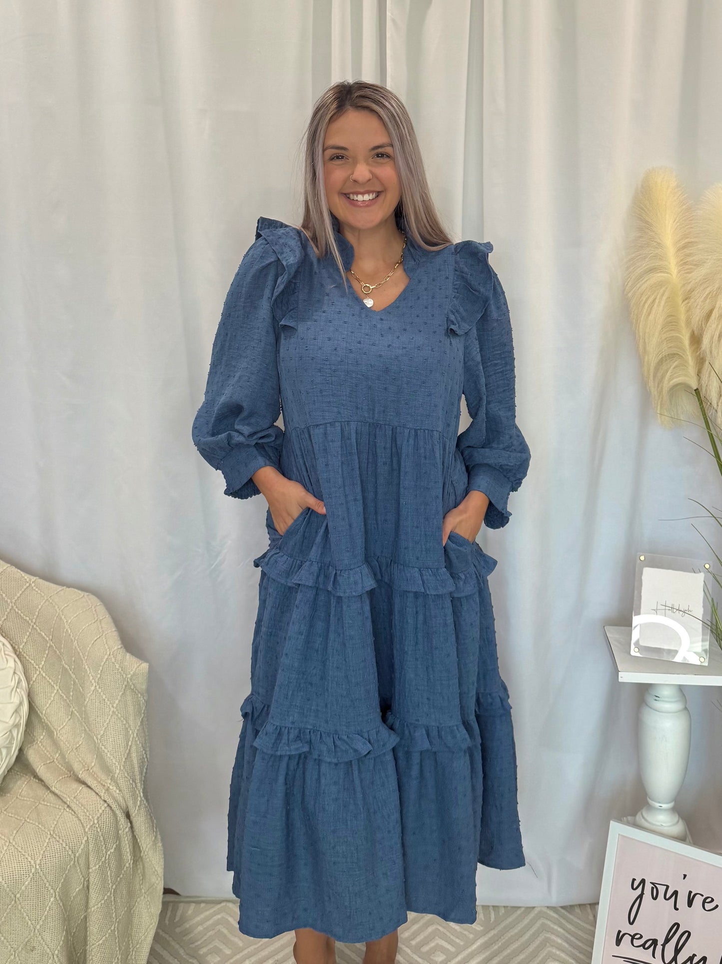 Whipped Blueberry Dress (Pockets!)