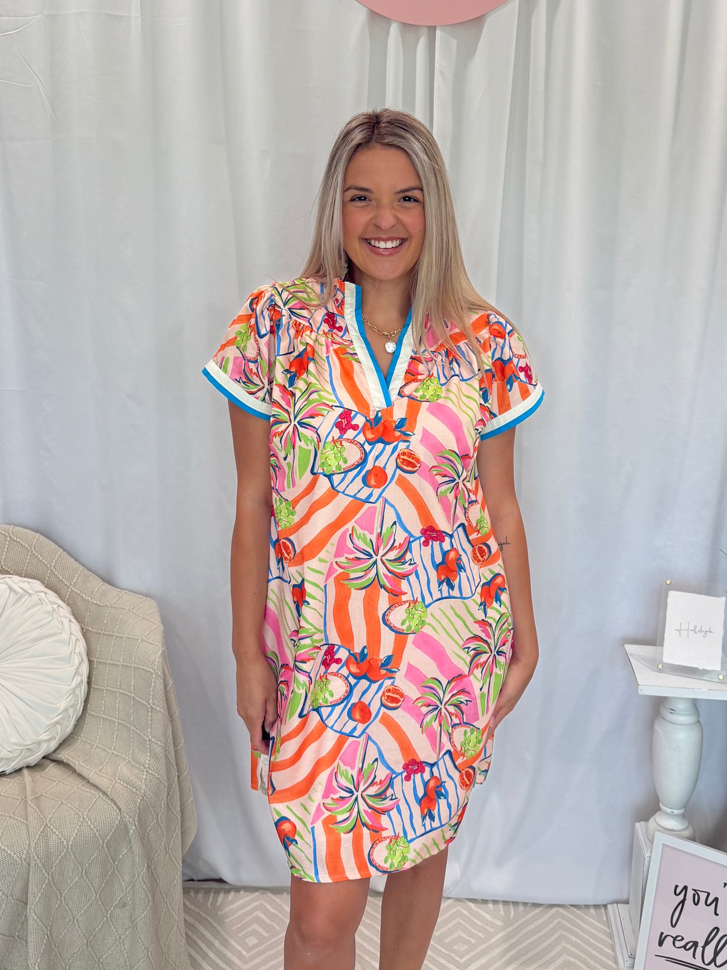 Tangerine Love Dress (Pockets!)