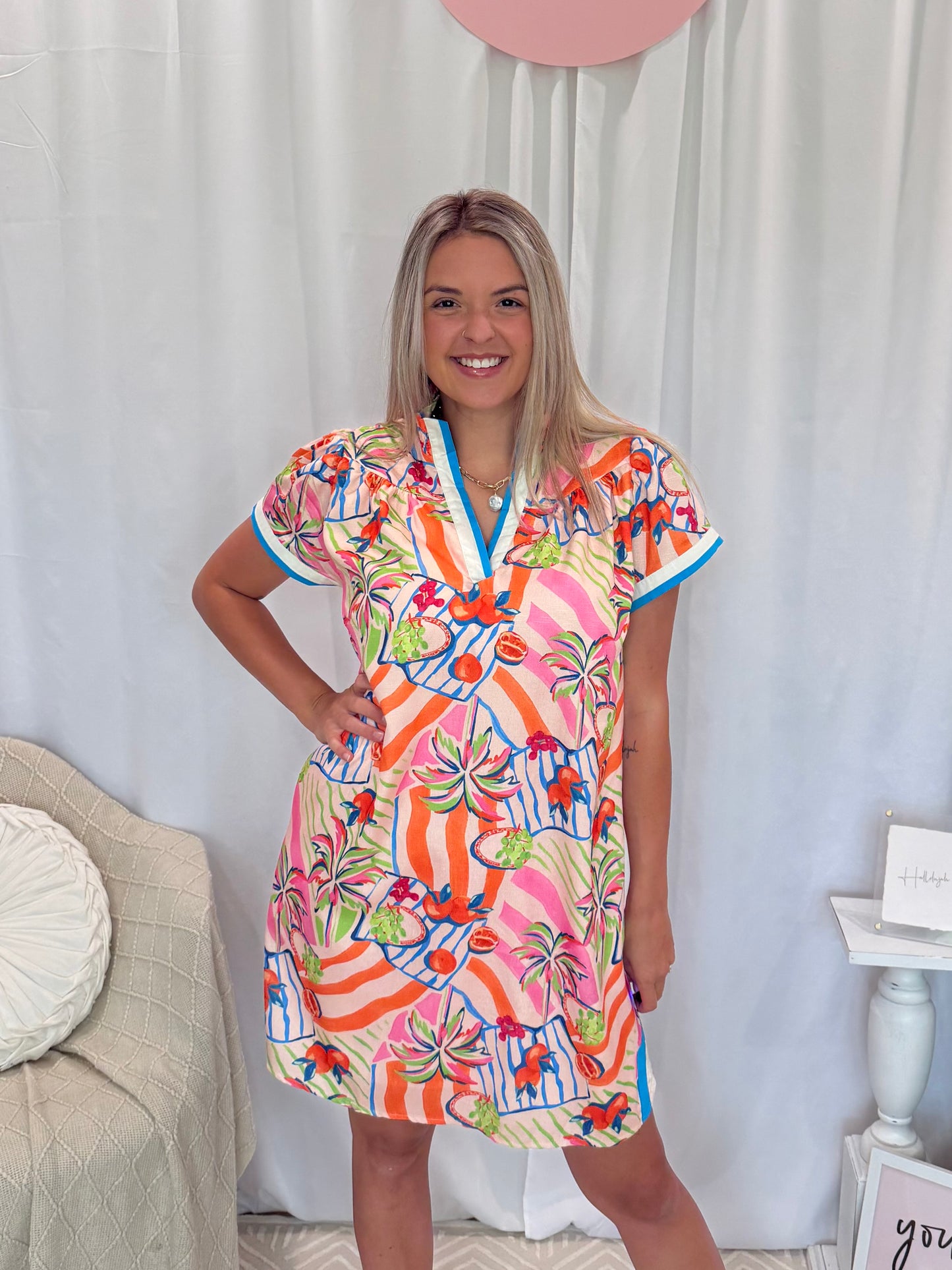 Tangerine Love Dress (Pockets!)