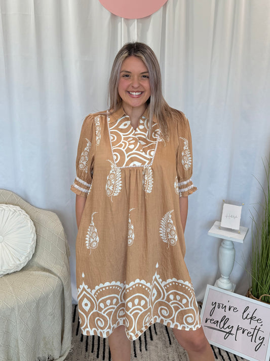 Tan Love Dress (Pockets!)