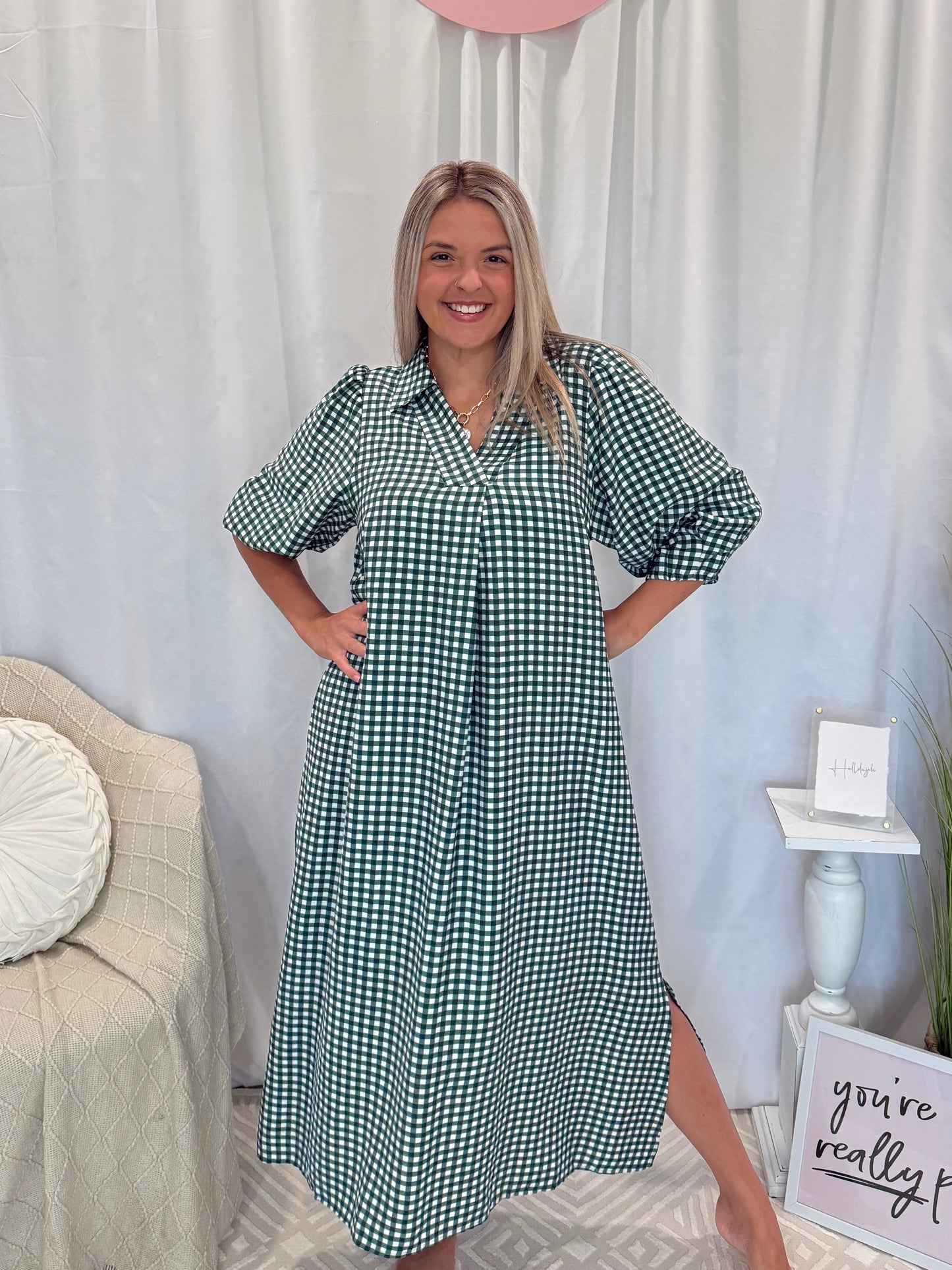 Forest Gingham Dress (Pockets!)