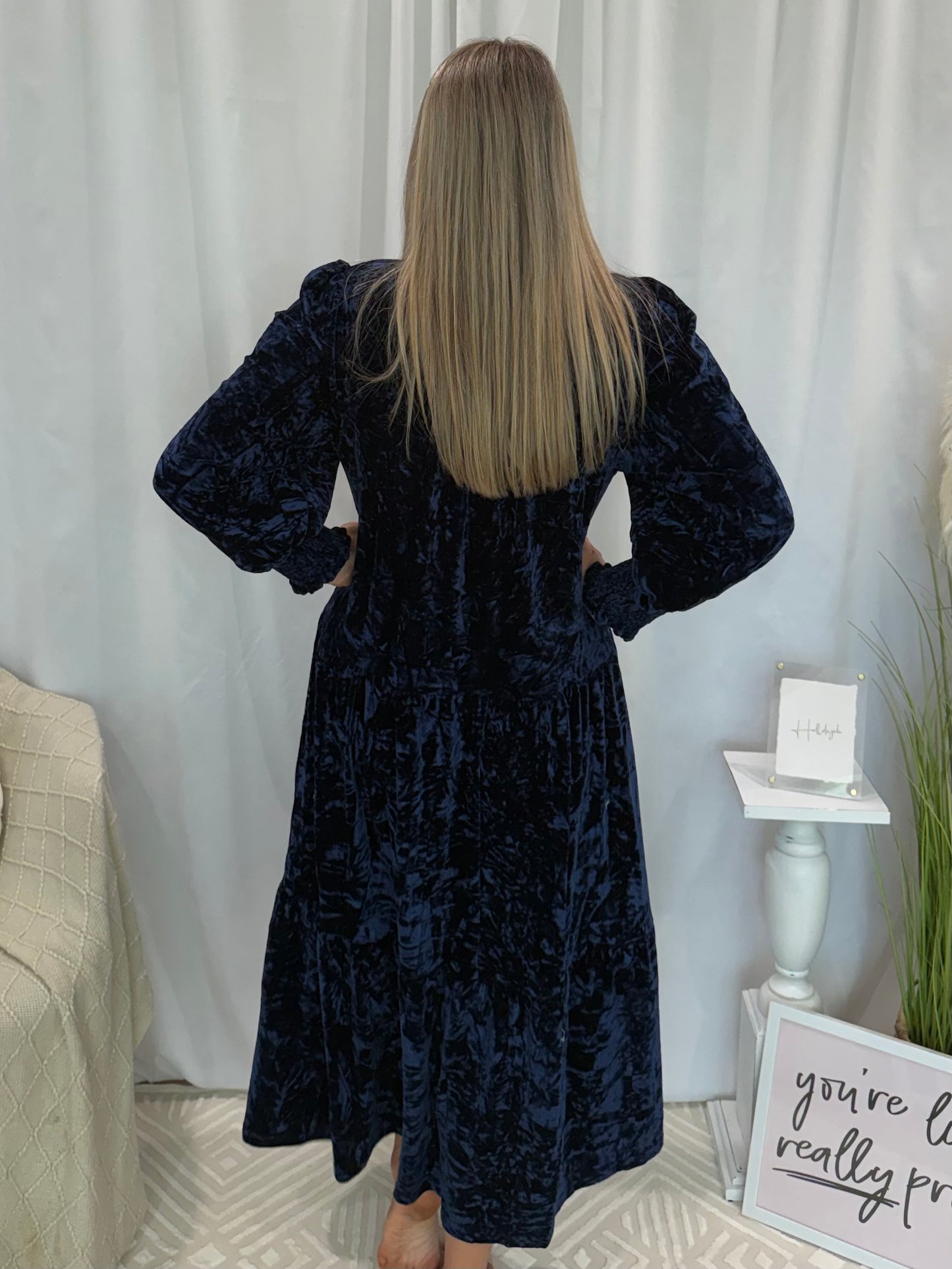 Velvety Indigo Dress (Pockets!)