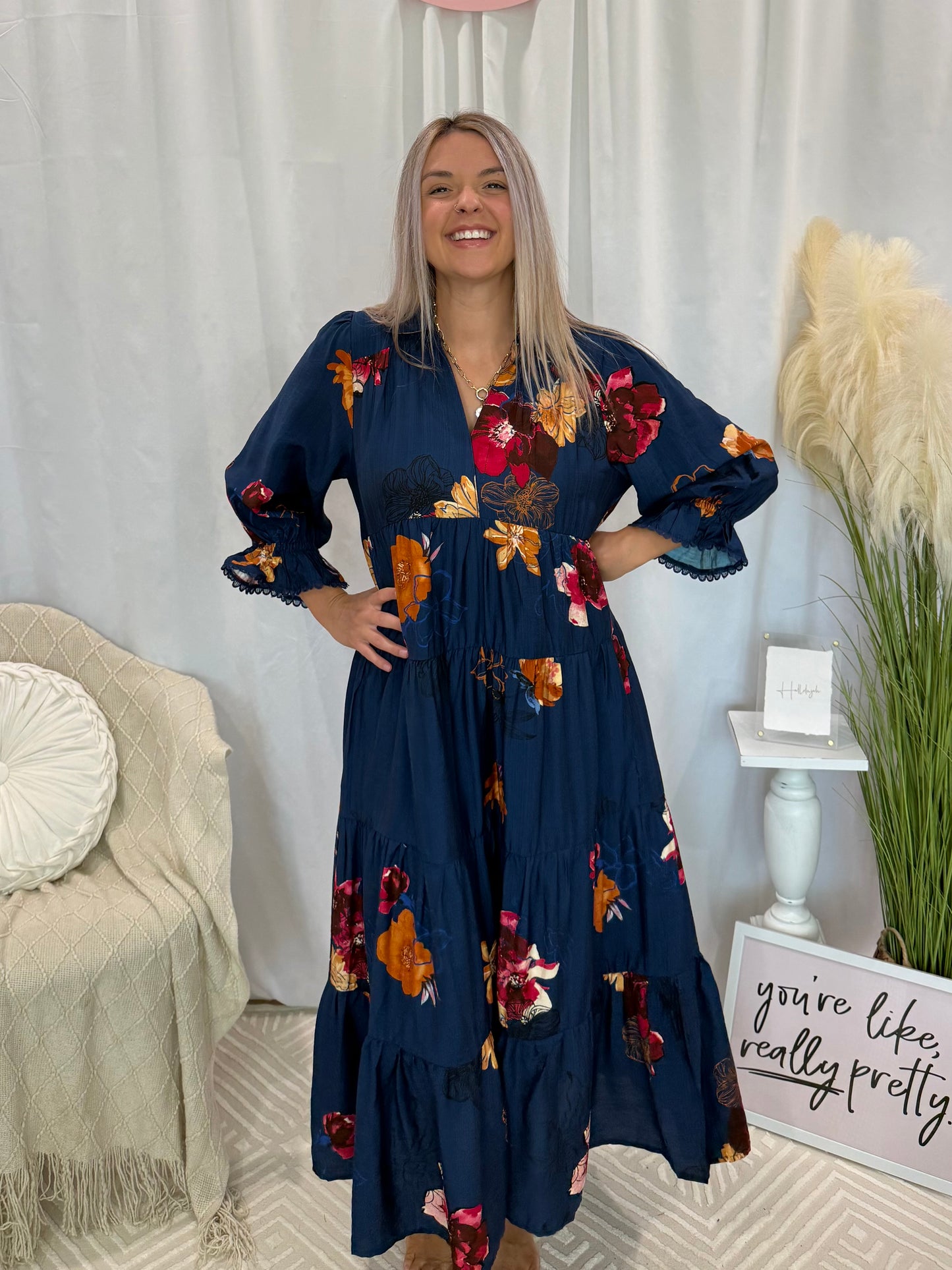 Bold in Blue Dress (Pockets!)