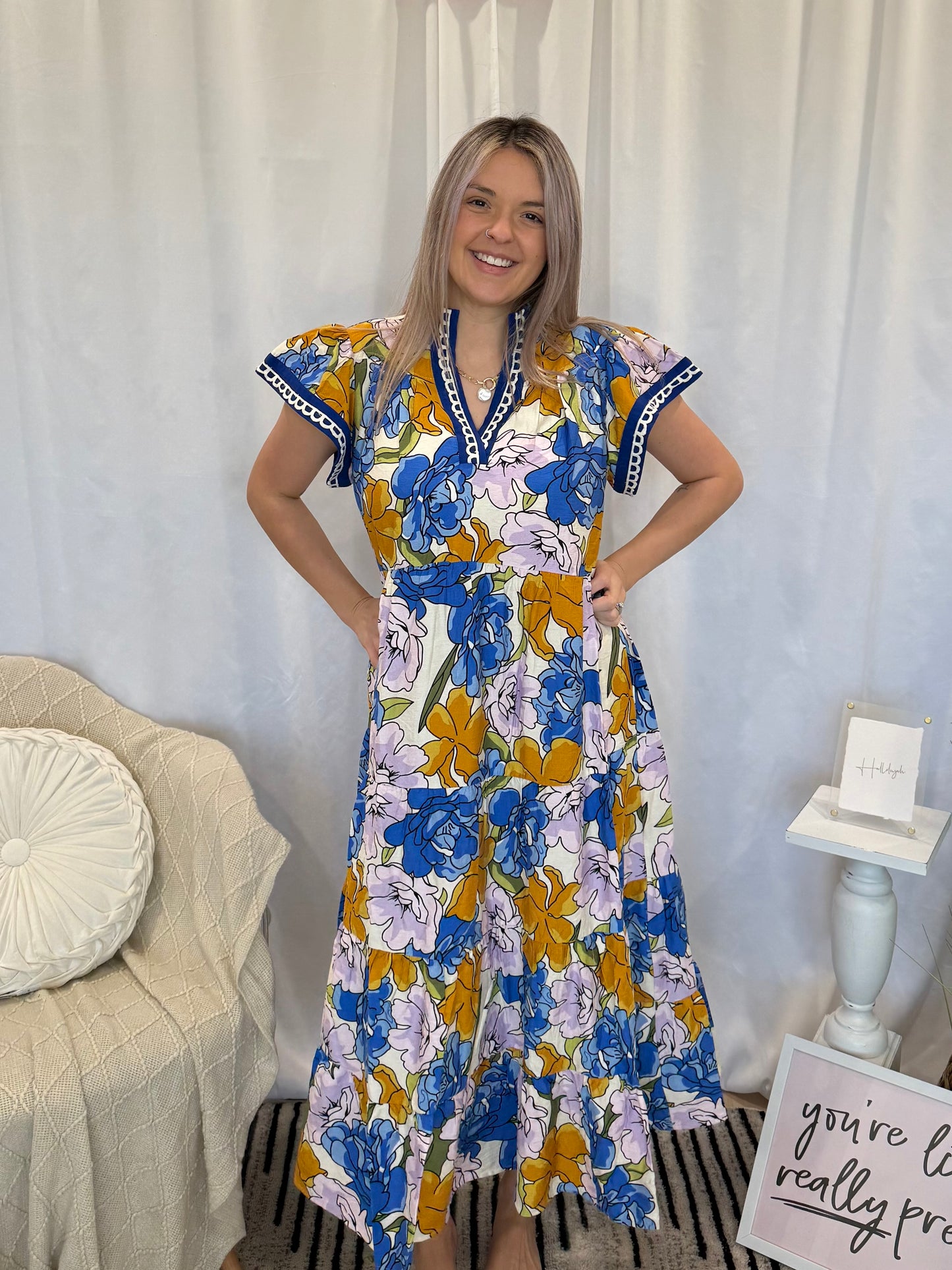 Blue Orchid Dress (Pockets!)
