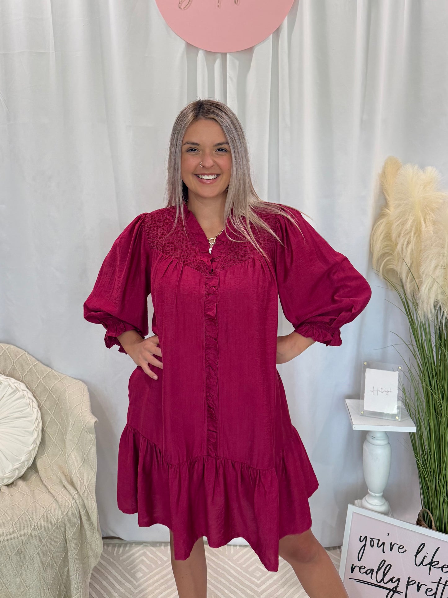 Free To Be Raspberry Dress (Pockets!)