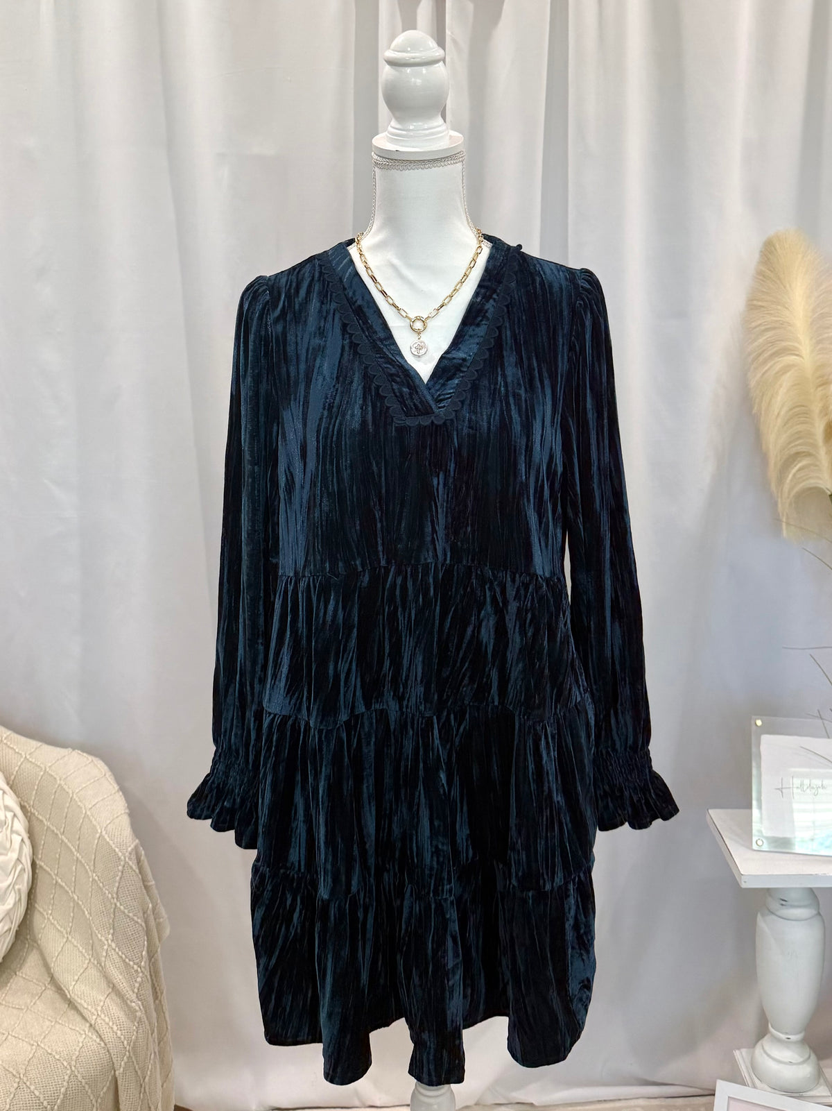 Blueberry Mousse Velvet Dress (Pockets!)