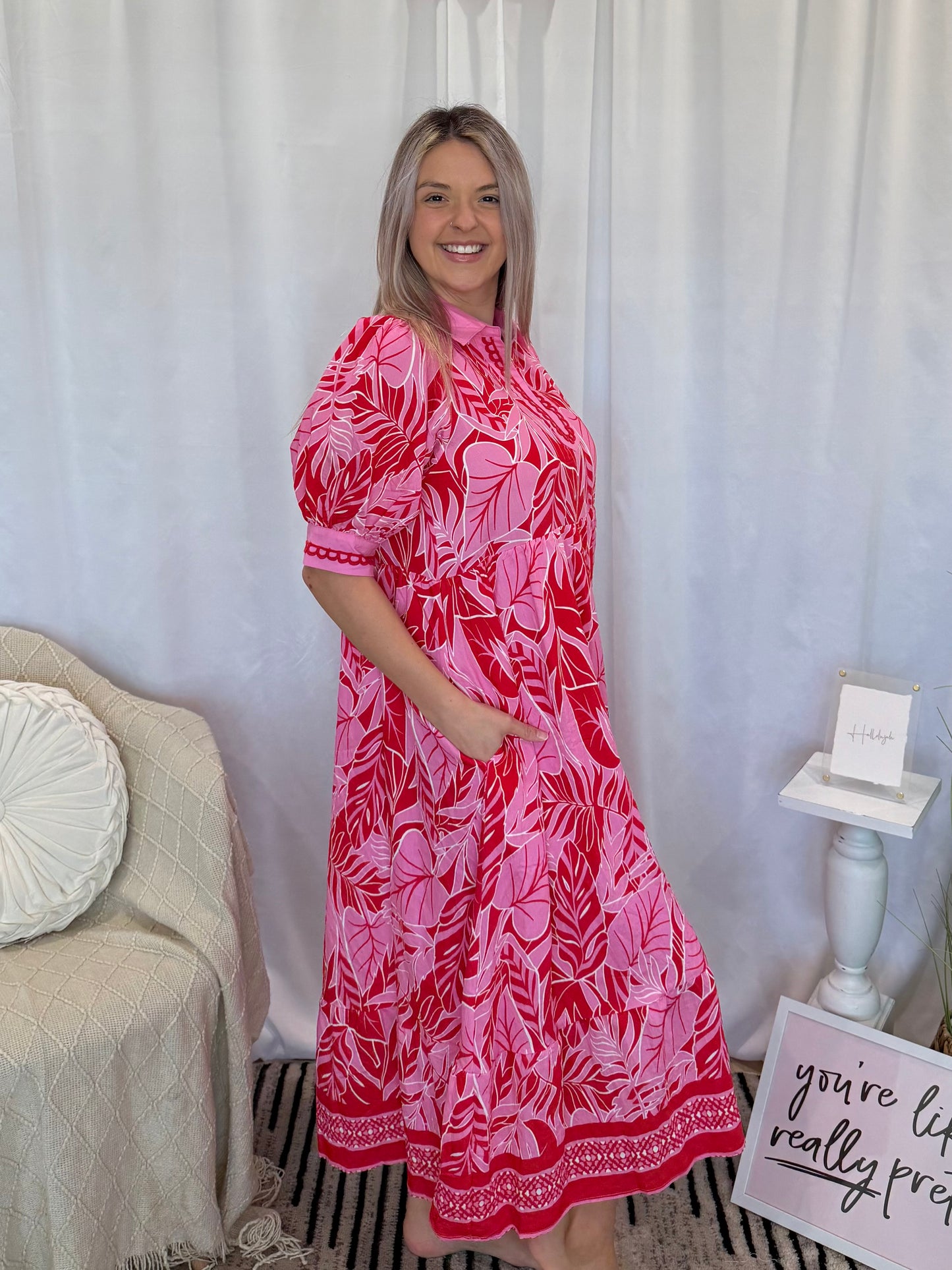 Hot Pink Hawaiian Breeze Dress
