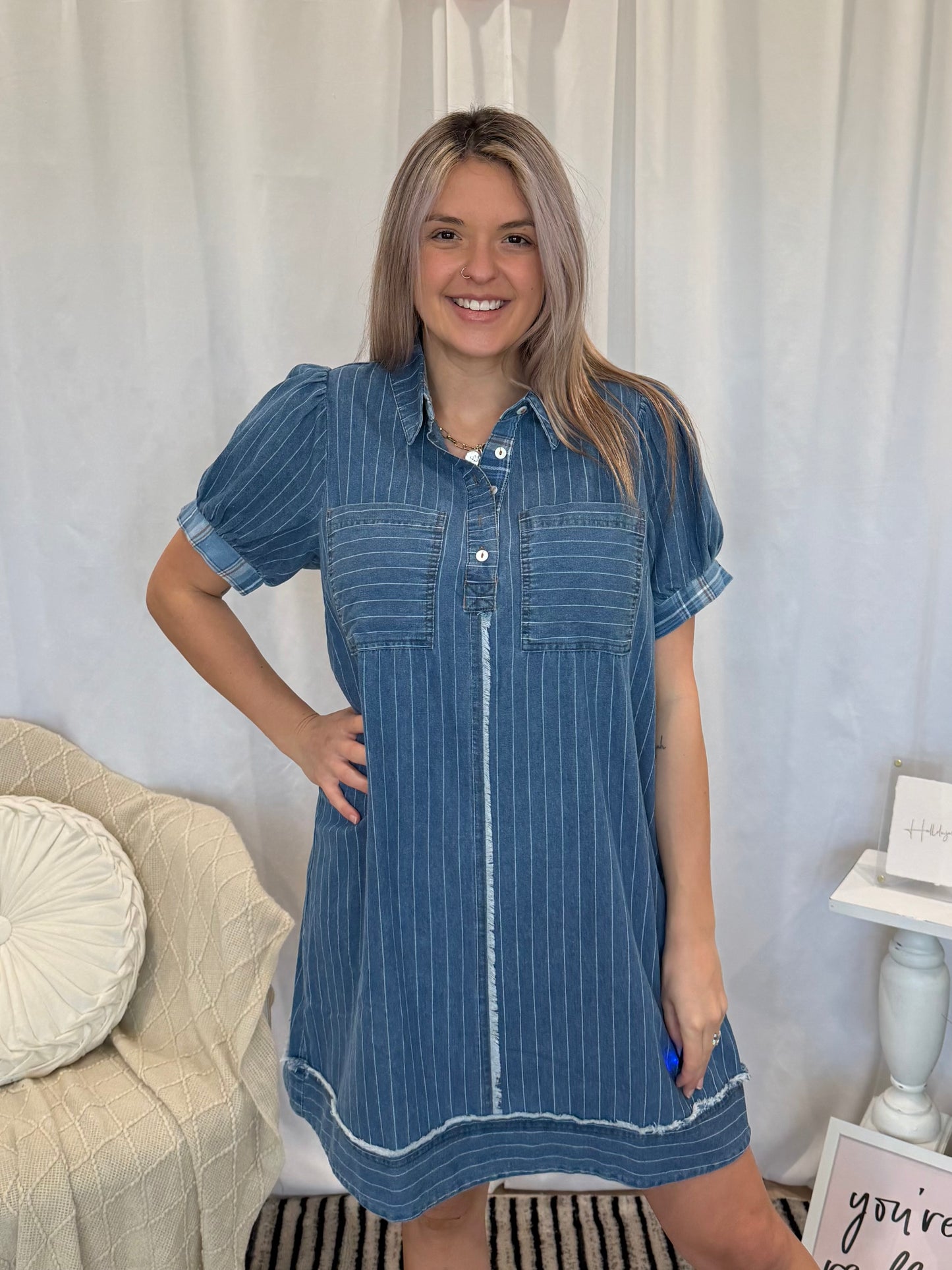 Dark Blue Agave Denim Dress