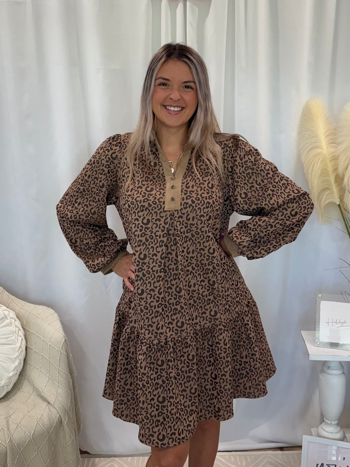 Brown Cheetah Dress (Pockets!)