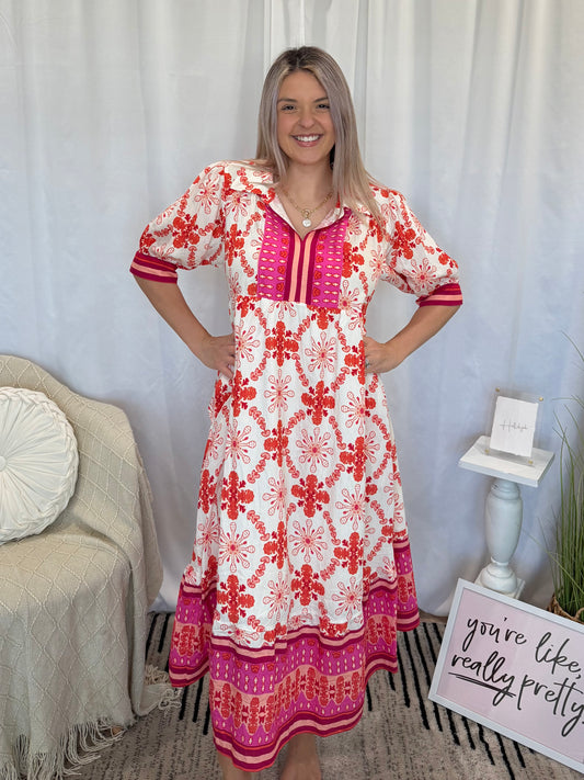 My Fav Pink Midi Dress (Pockets!)
