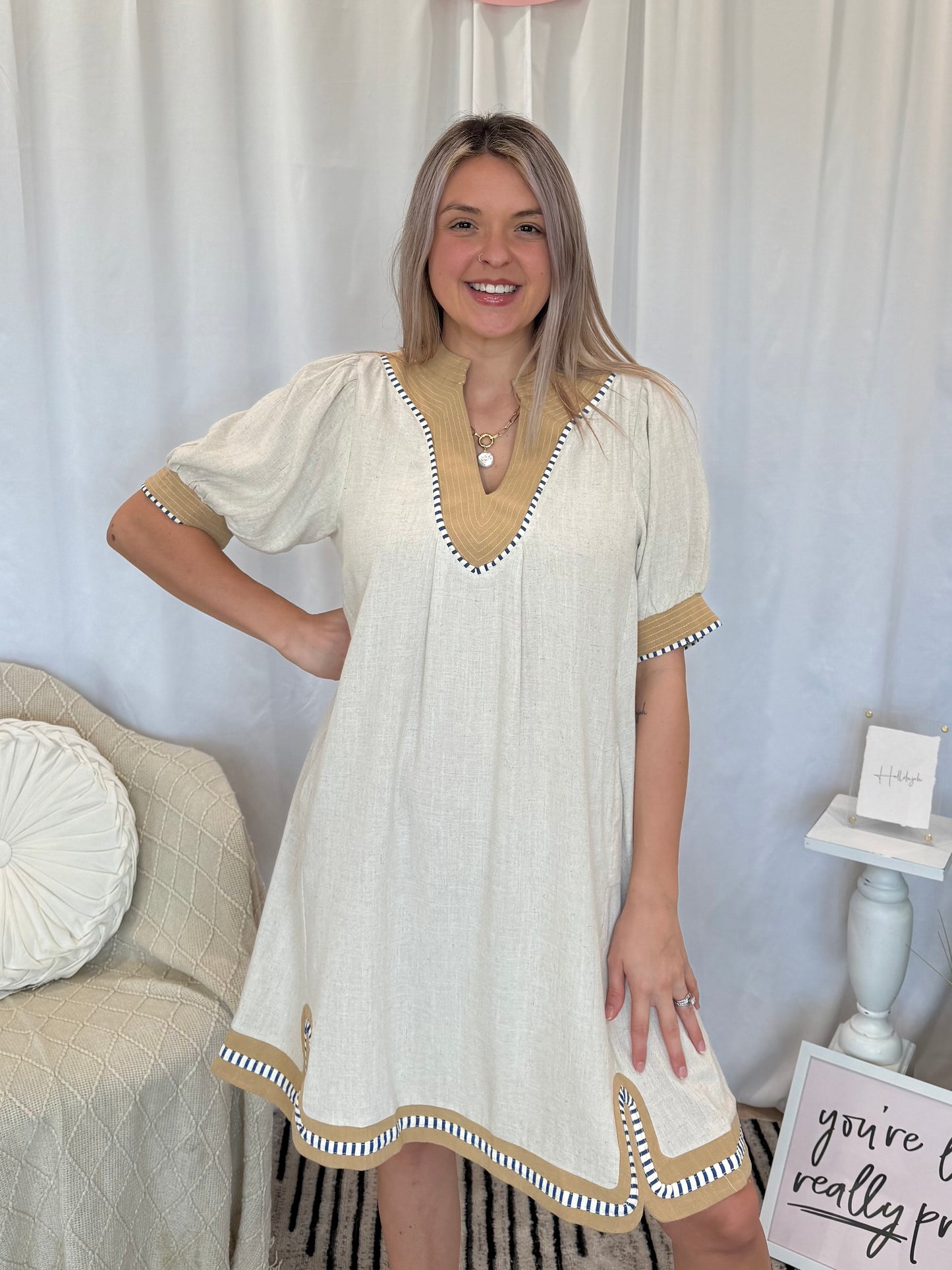 Born For Beige Dress (Pockets!)
