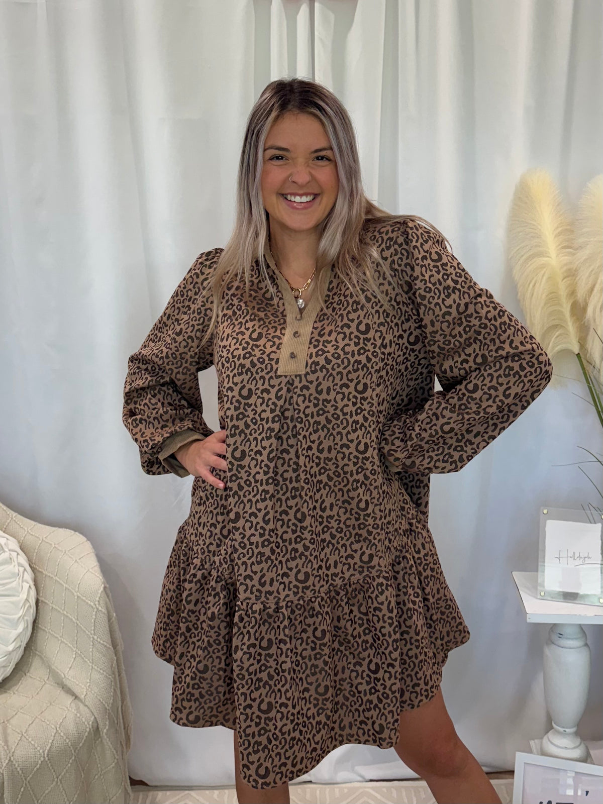 Brown Cheetah Dress (Pockets!)