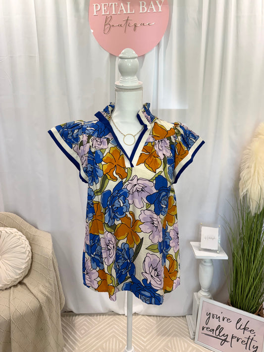 Blue Palm Beach Top