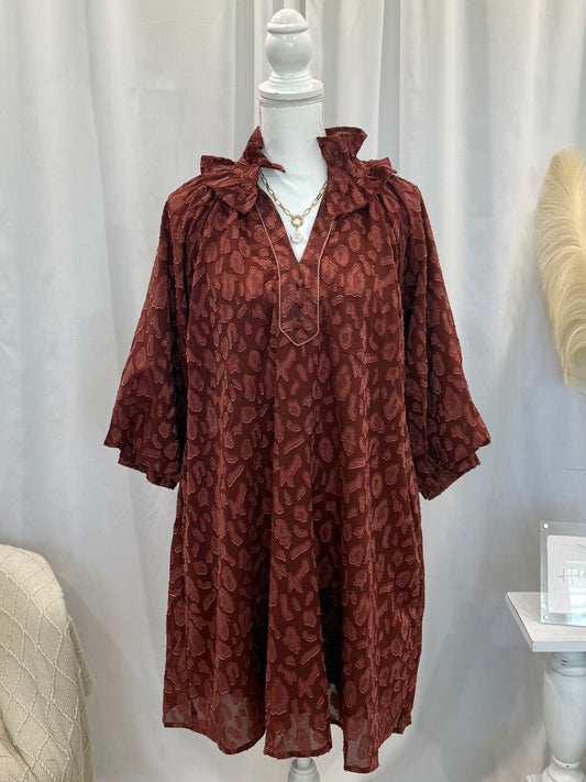 Catch Me in Rust Colored Dress (Pockets!)