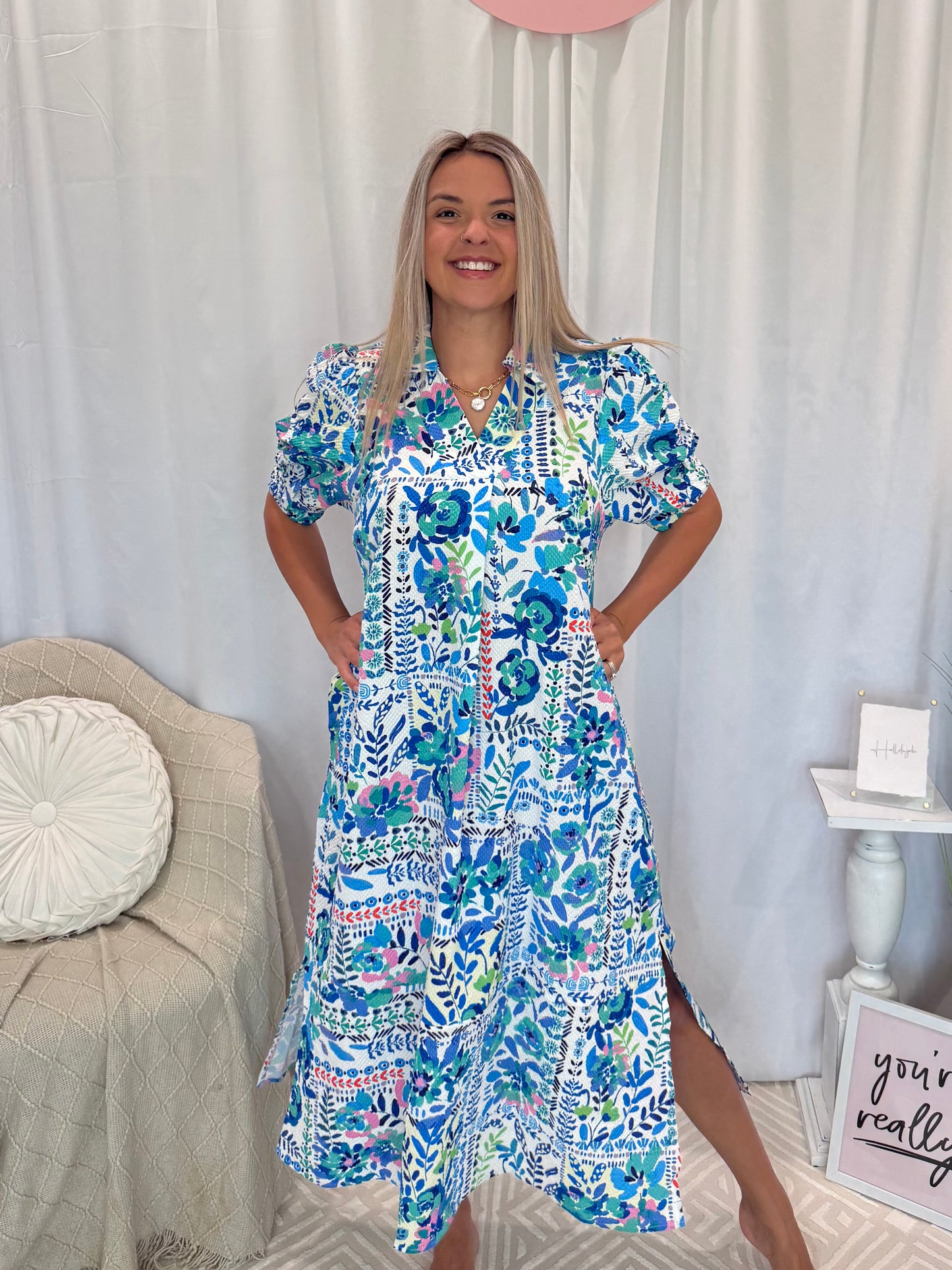 Sky & Baby Blue Dress (Pockets!)