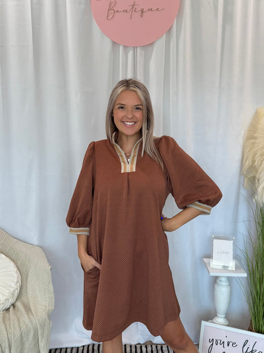 Chestnut Deluxe Dress (Pockets!)