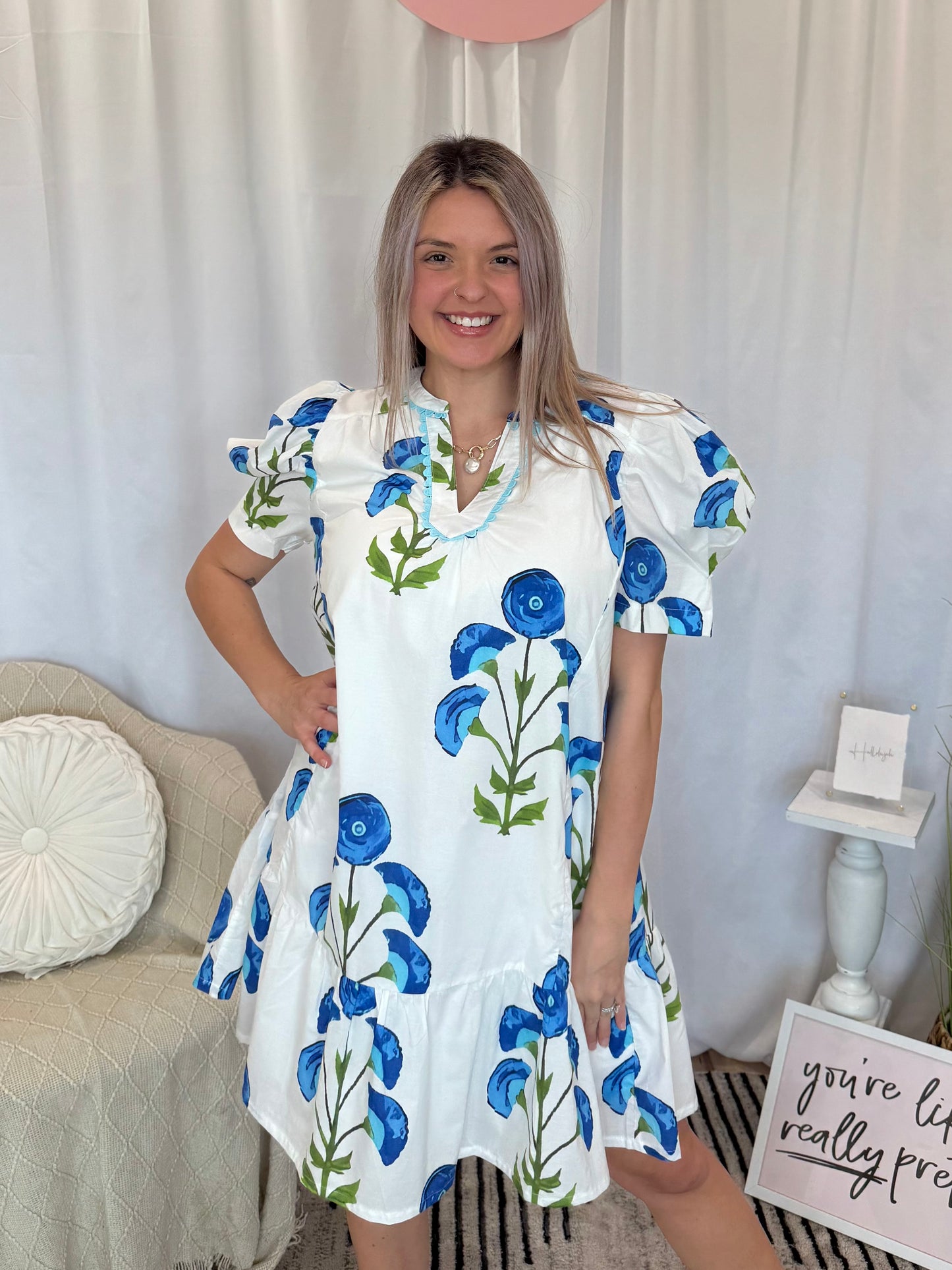 Blue Pop Berry Dress