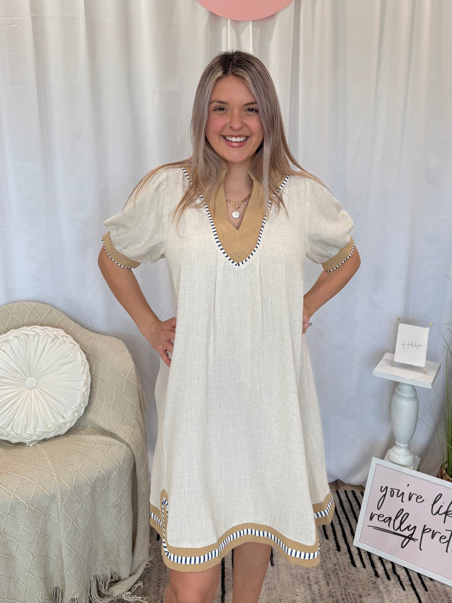 Born For Beige Dress (Pockets!)