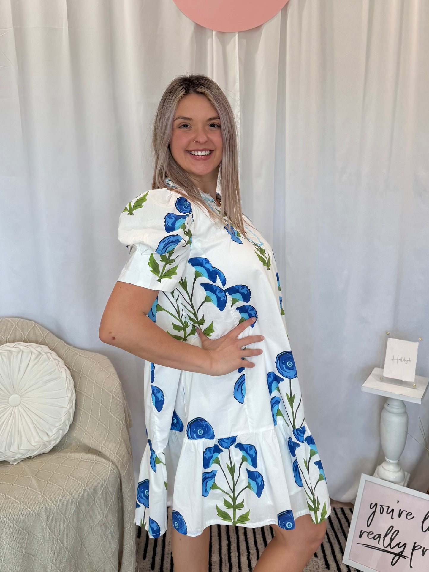 Blue Pop Berry Dress