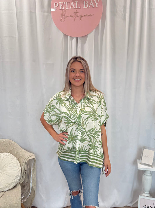 Green and White Palms