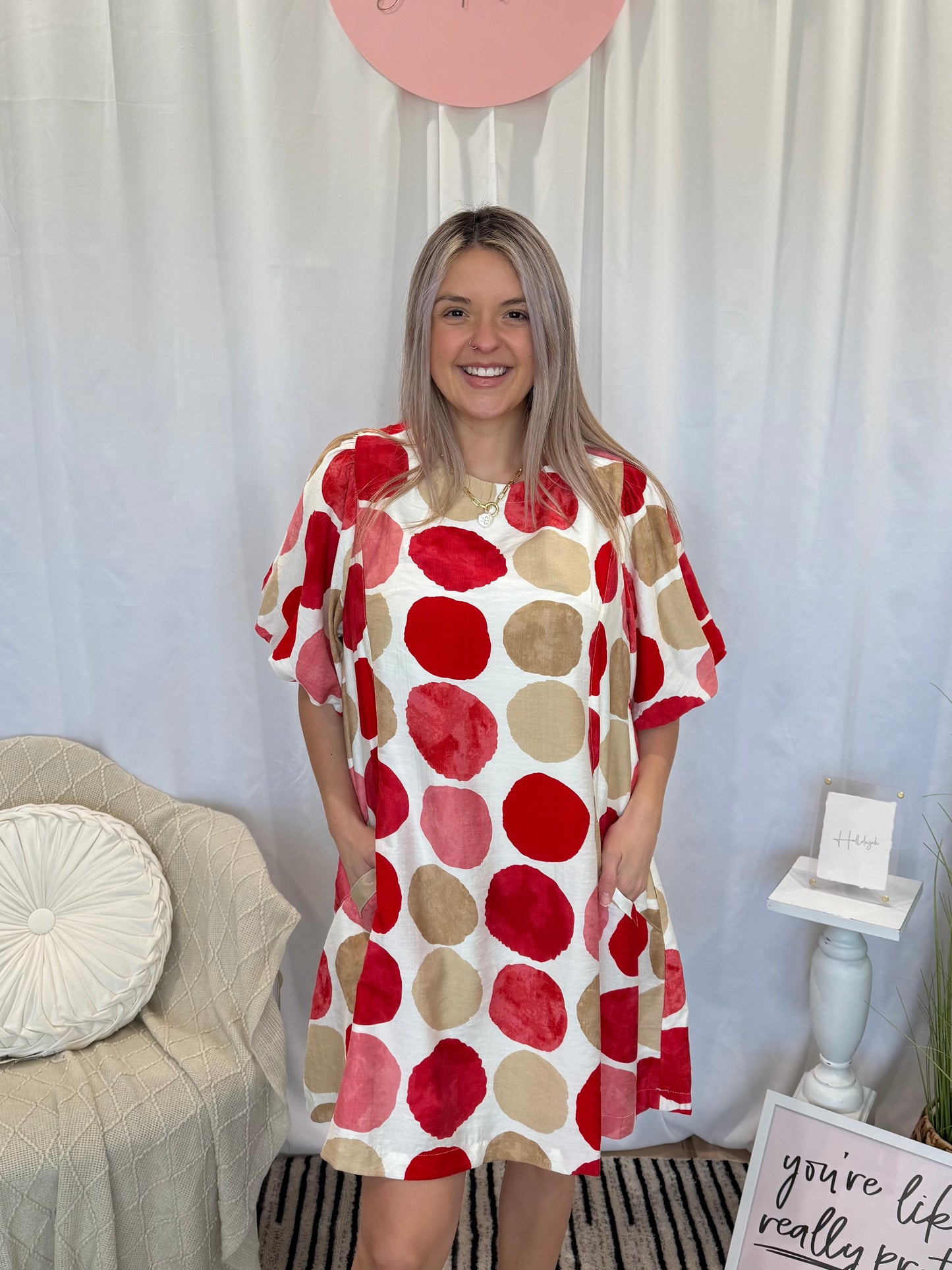 Raspberry Snap Dress (Pockets!)