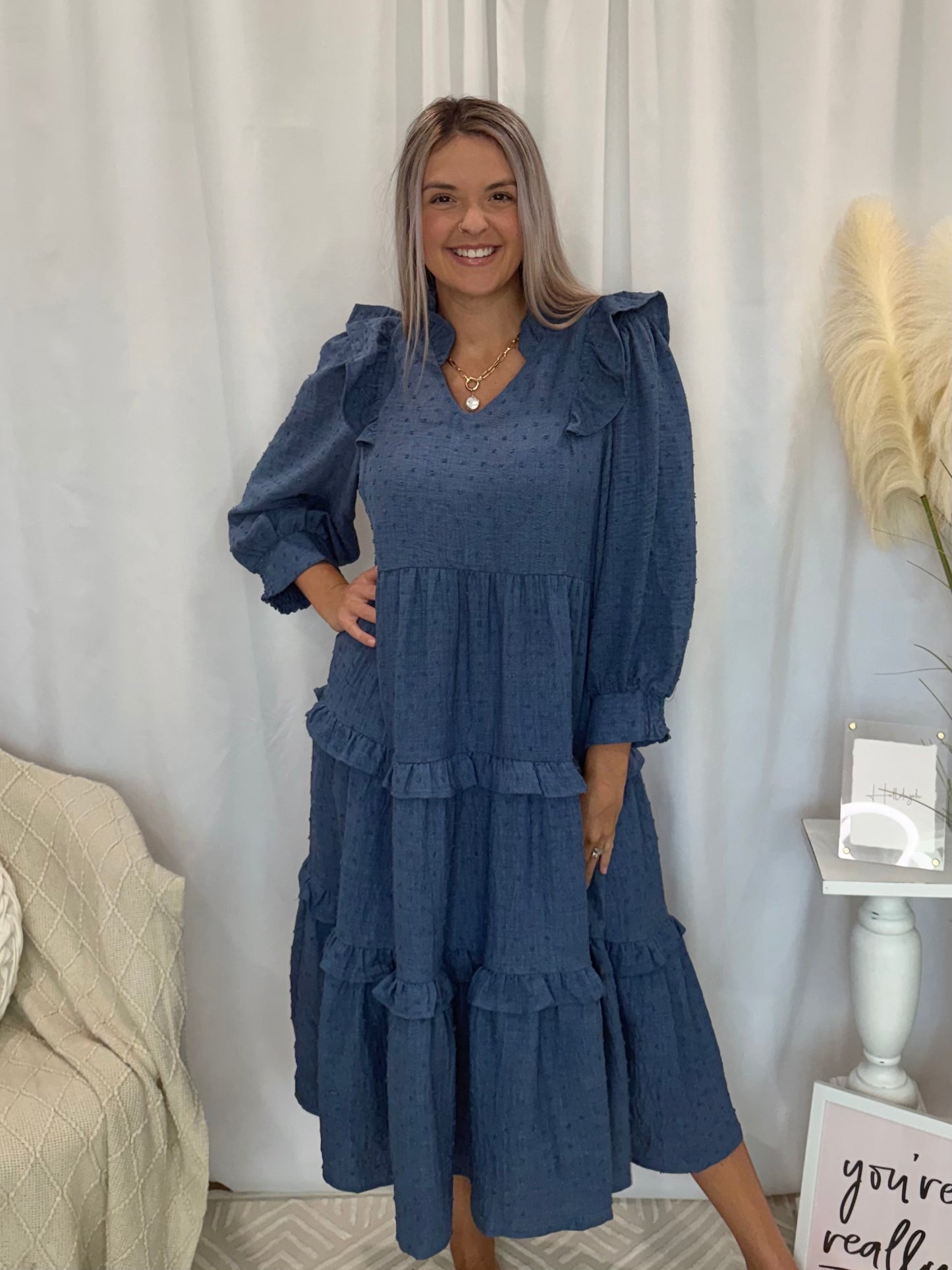 Whipped Blueberry Dress (Pockets!)