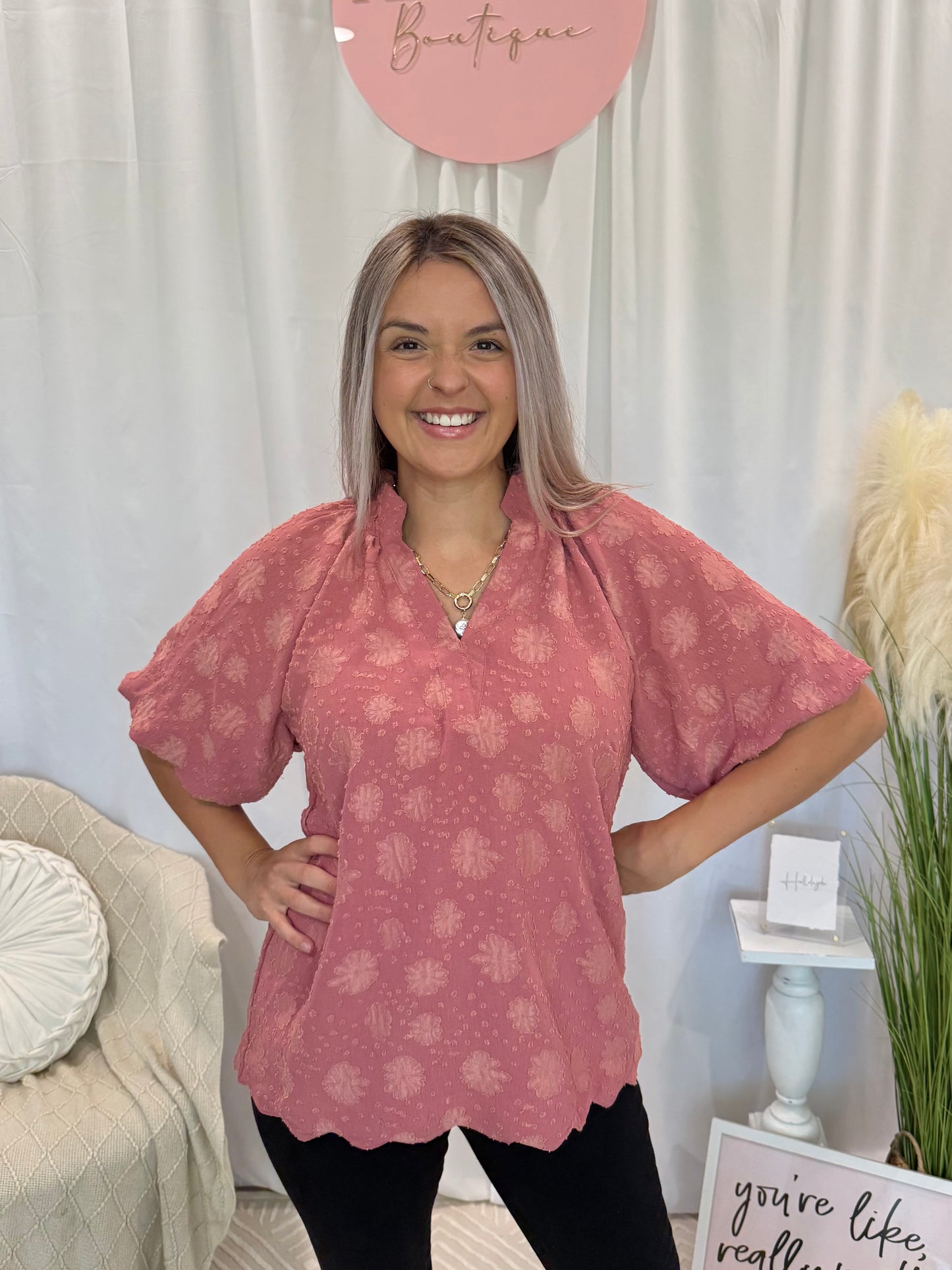 Scalloped In Love Top