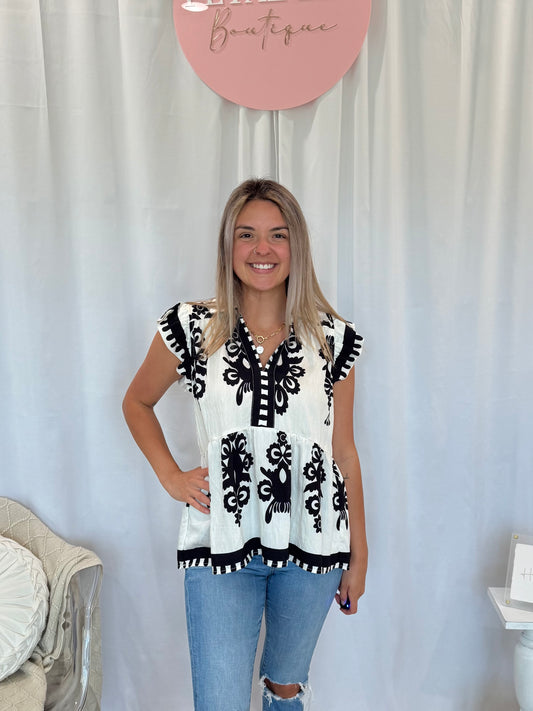 White Nola Top