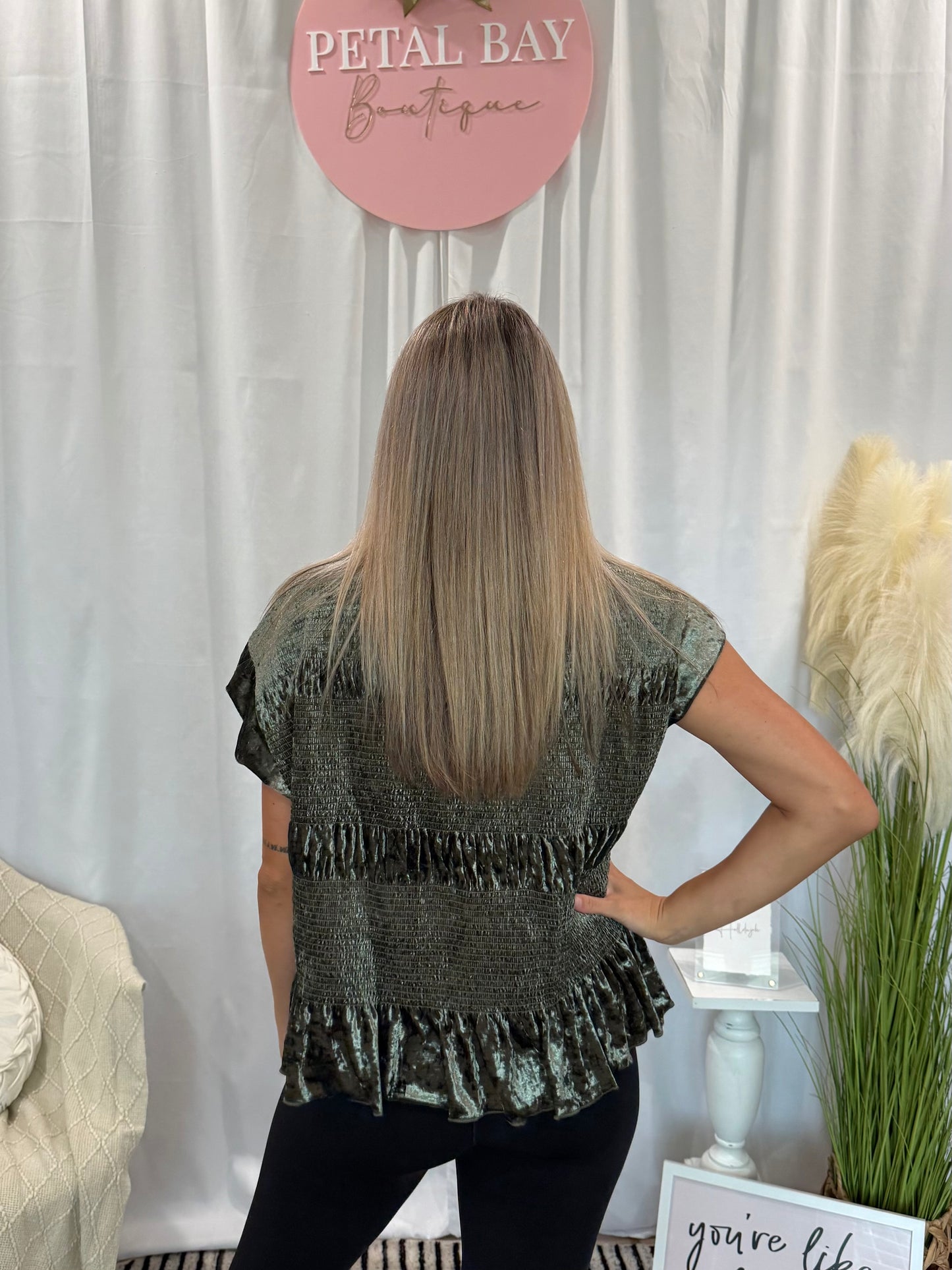 Silver Velvet Galore Top