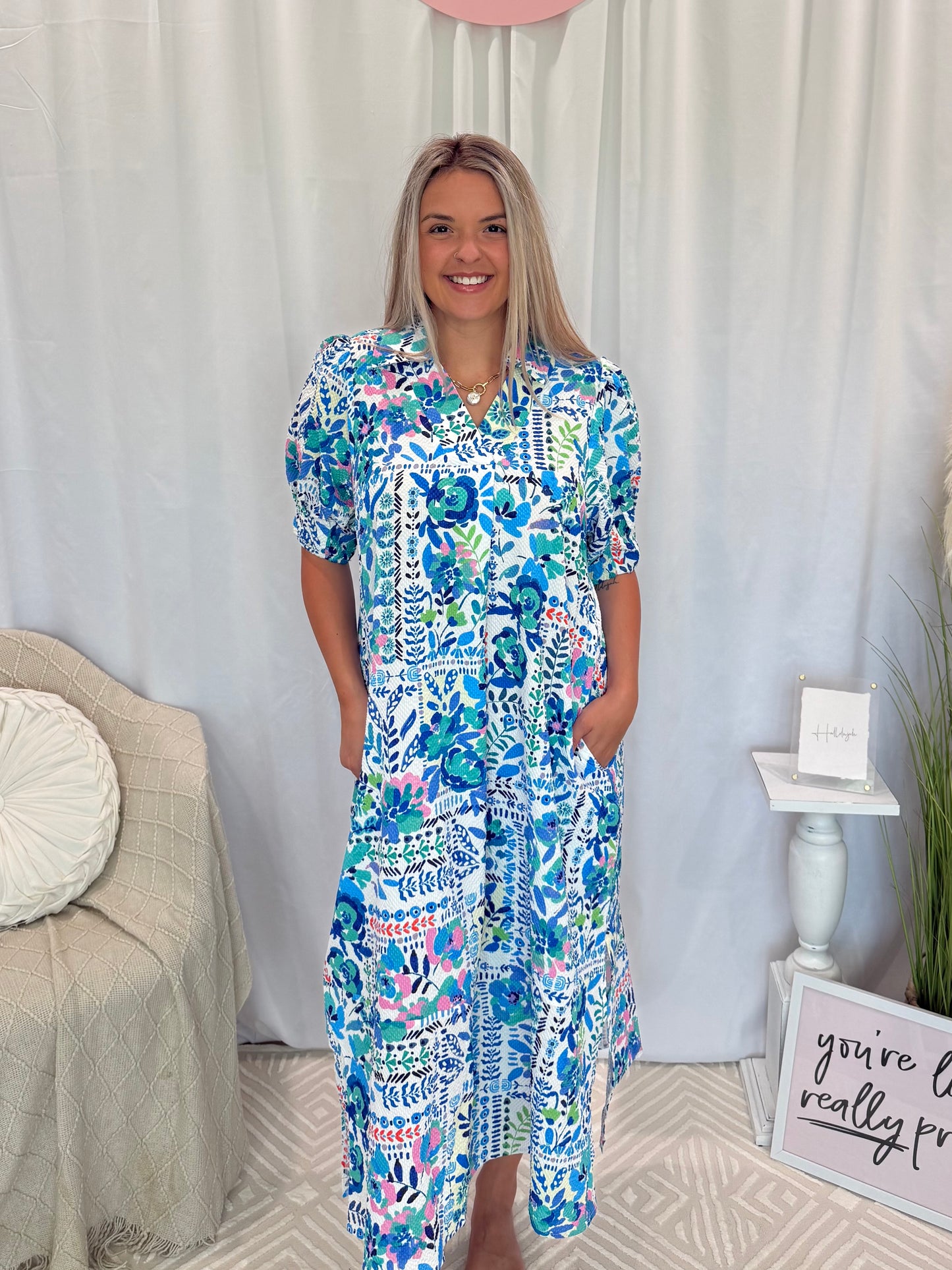 Sky & Baby Blue Dress (Pockets!)