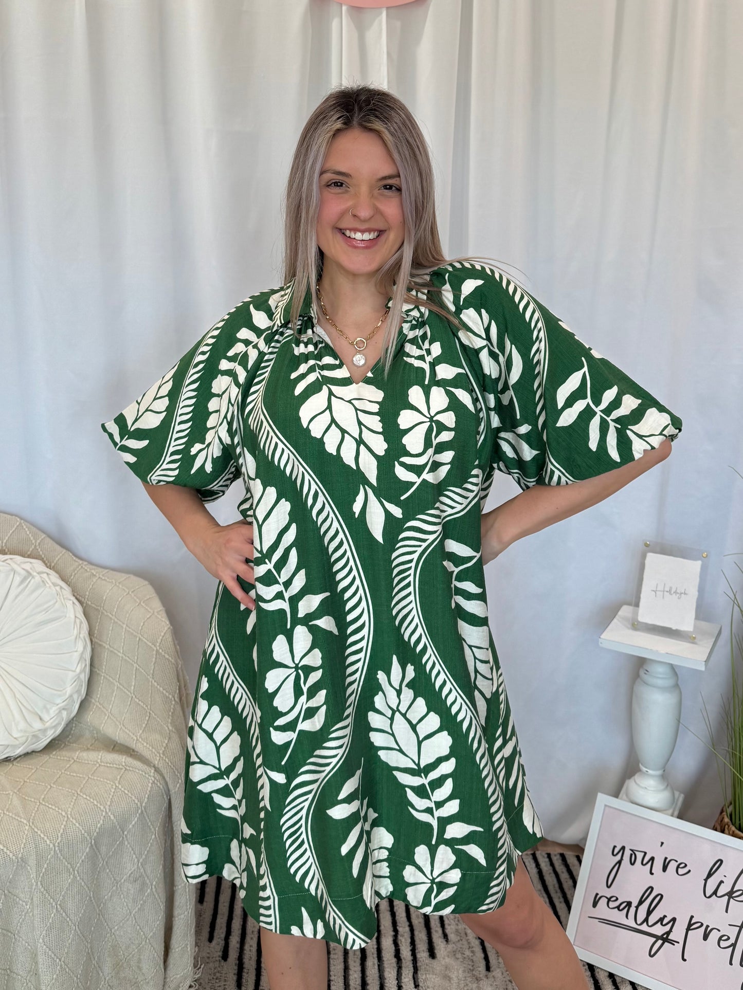 Sage Forest Dress (Pockets!)