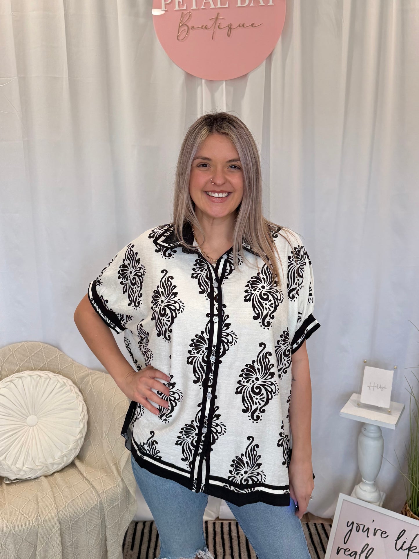 Classic Contrast Top