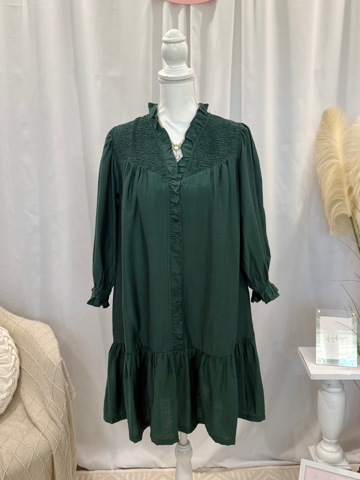Free To Be Evergreen Dress (Pockets!)